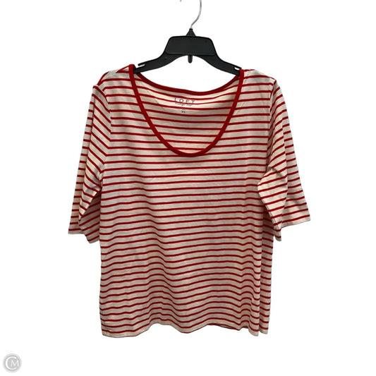 Top Short Sleeve Basic By Loft In Striped Pattern, Size: Xl