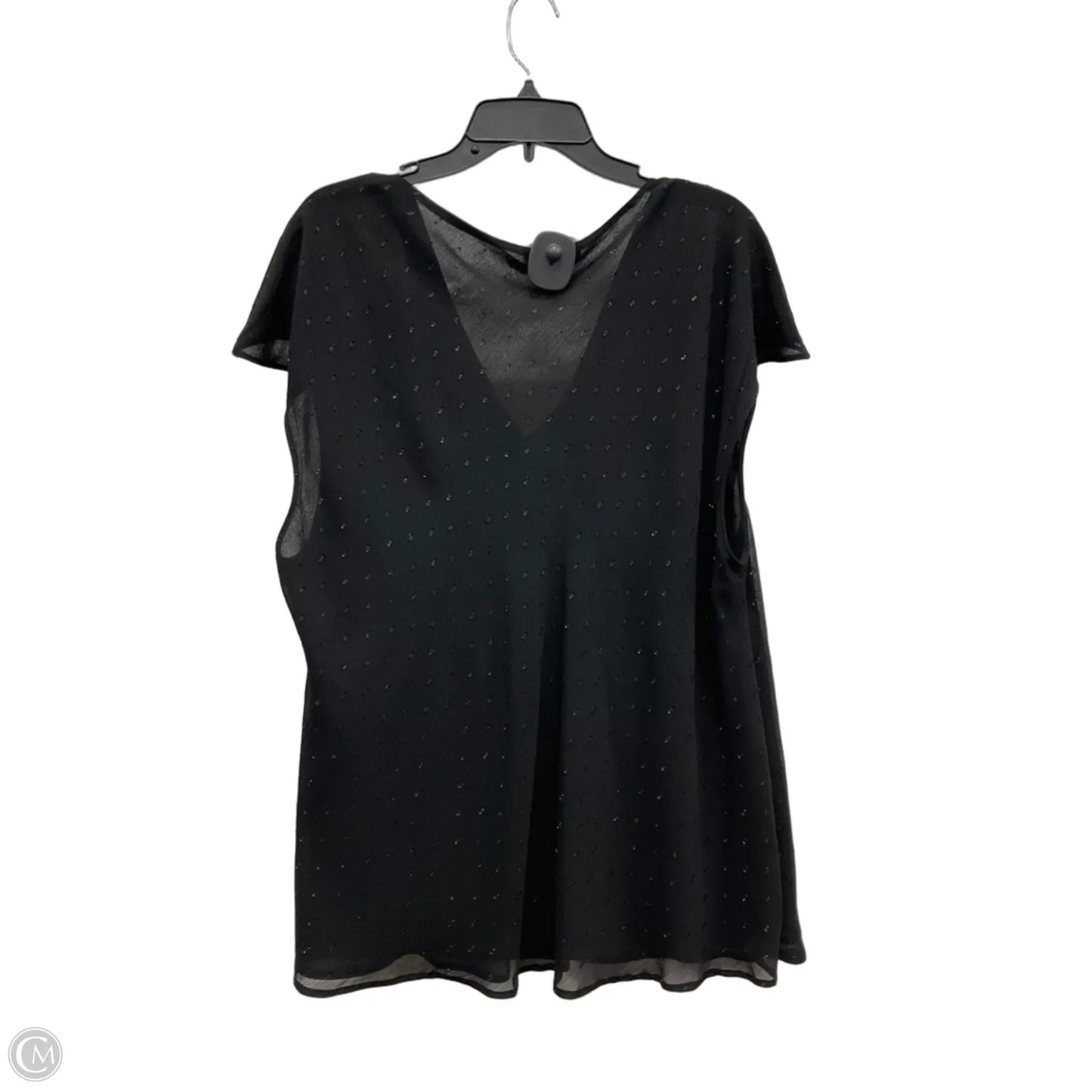 Top Short Sleeve By Calvin Klein In Black, Size: 3x
