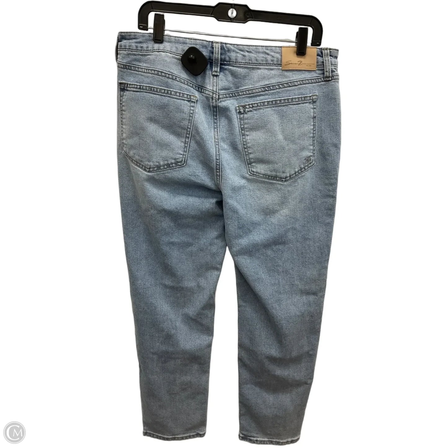Jeans Straight By Seven 7 In Blue Denim, Size: 12