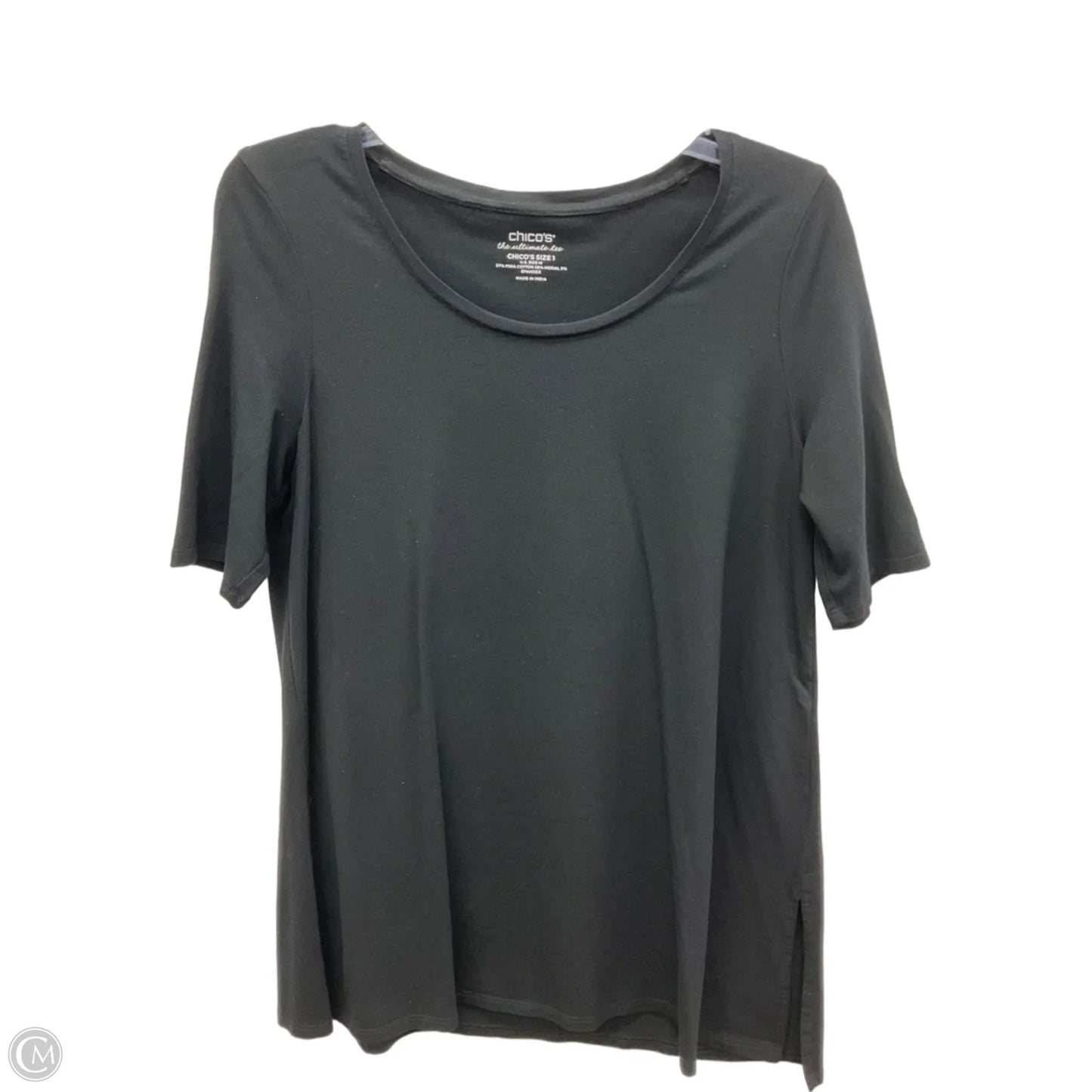 Top Short Sleeve By Chicos In Black, Size: M
