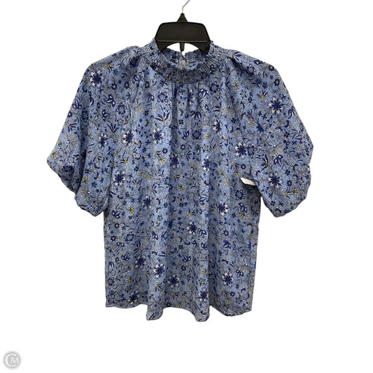 Top Short Sleeve By Loft In Blue & Yellow, Size: S