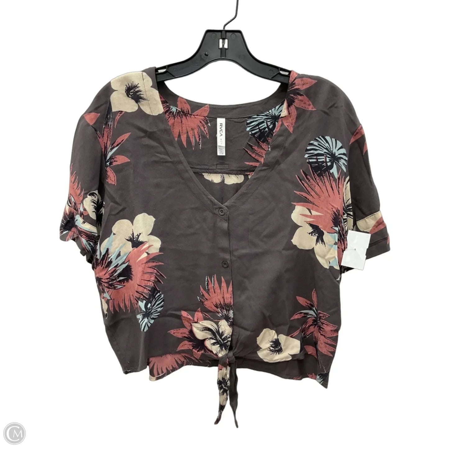 Top Short Sleeve By Clothes Mentor In Floral Print, Size: L