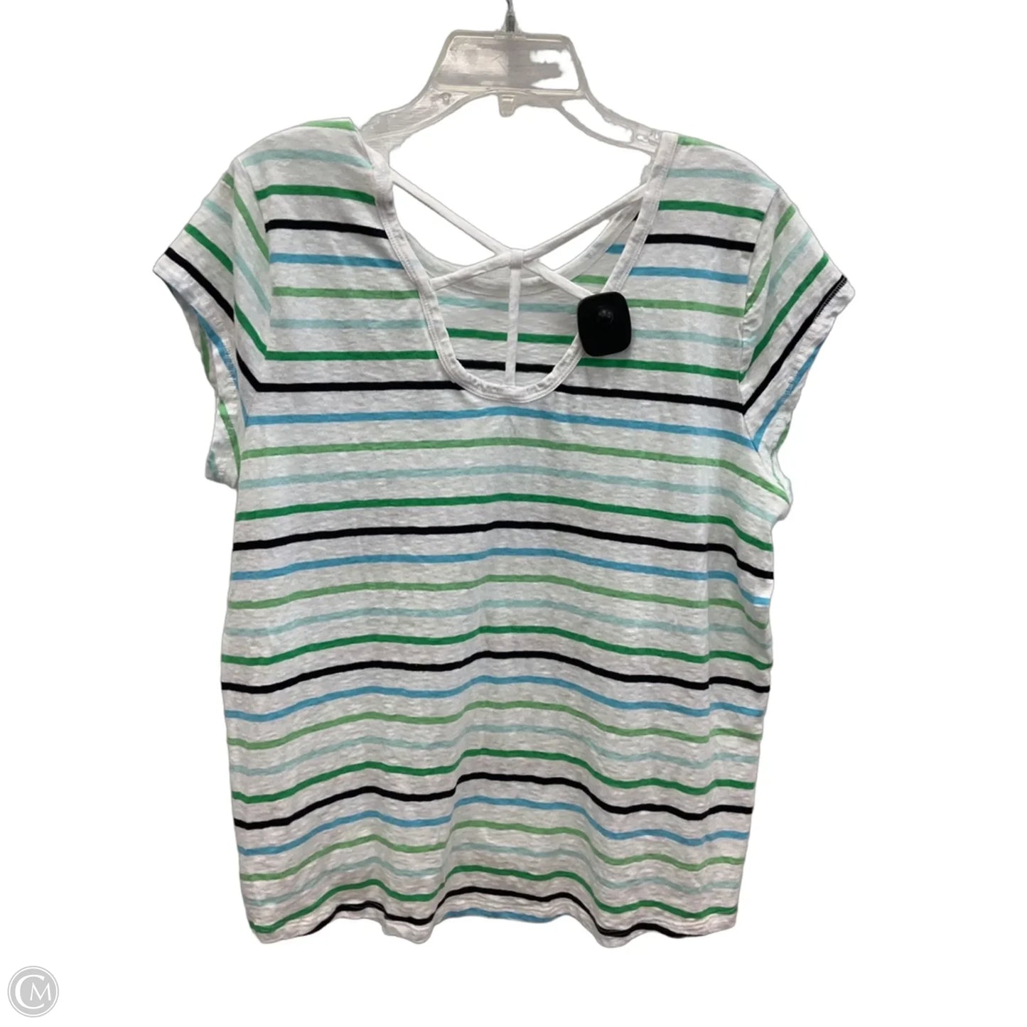 Top Short Sleeve Basic By Talbots In Striped Pattern, Size: 1x