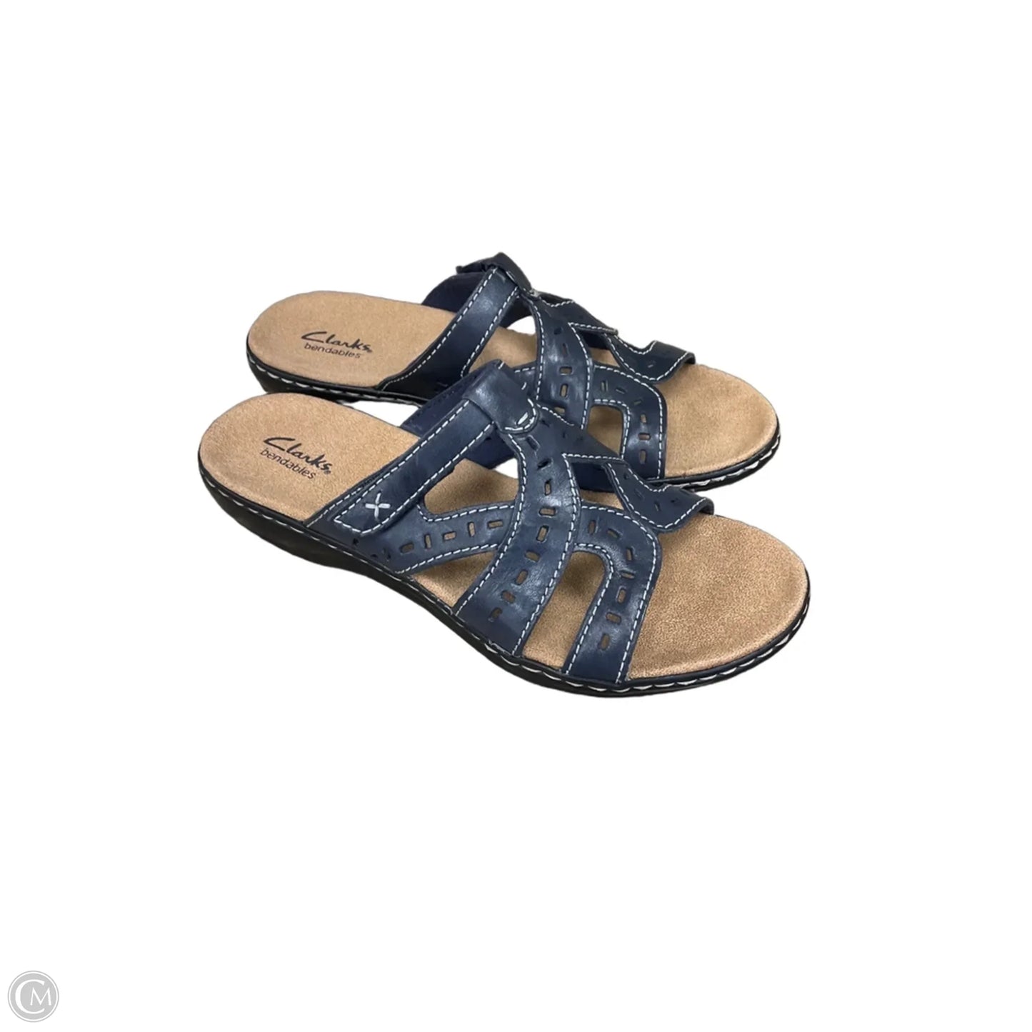 Sandals Flats By Clarks In Blue, Size: 10