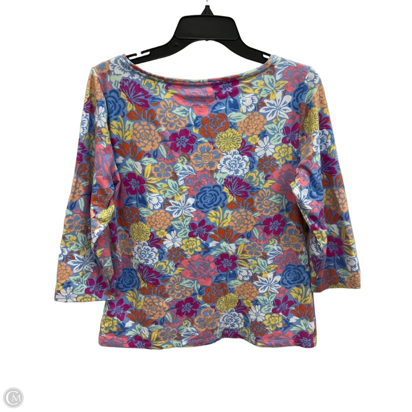 Top 3/4 Sleeve By Talbots In Floral Print, Size: Lp