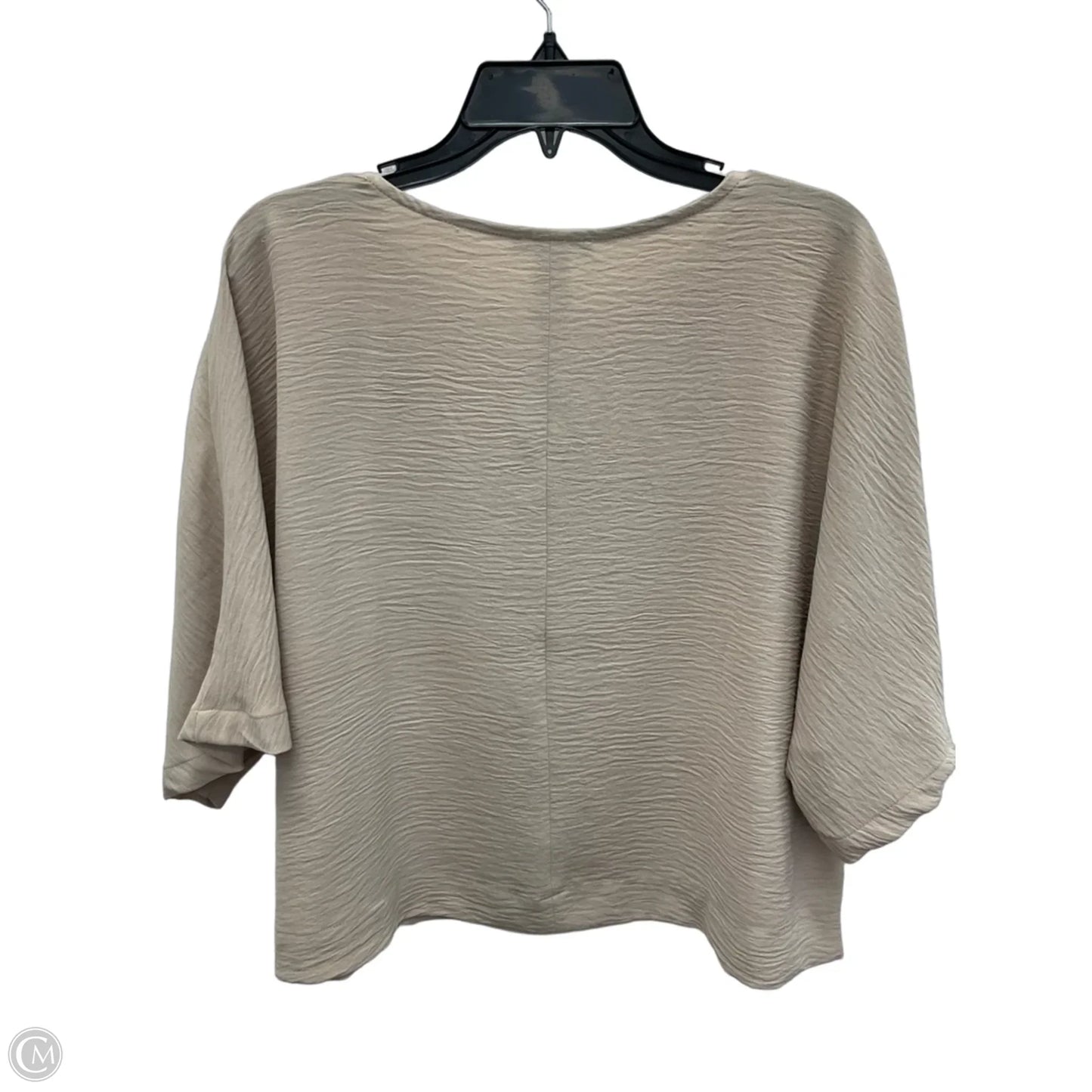 Top Short Sleeve By Adrianna Papell In Tan, Size: Xl
