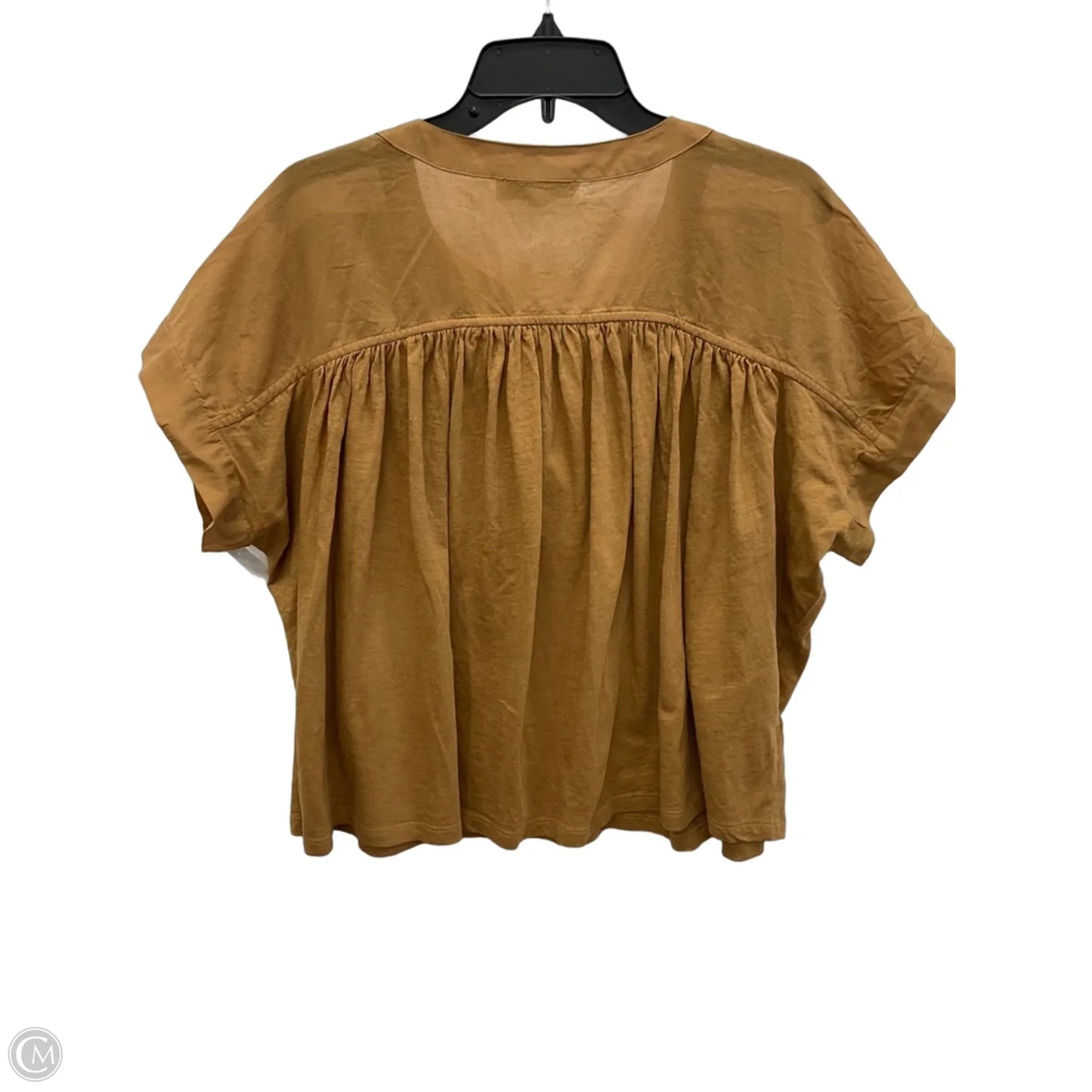 Top Short Sleeve By Loft In Brown, Size: L