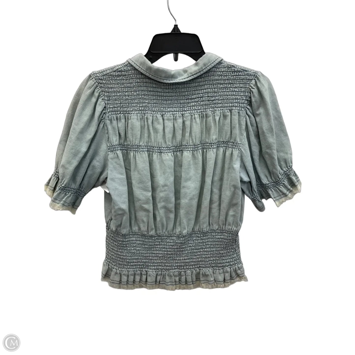 Top Short Sleeve By Pilcro In Blue Denim, Size: L