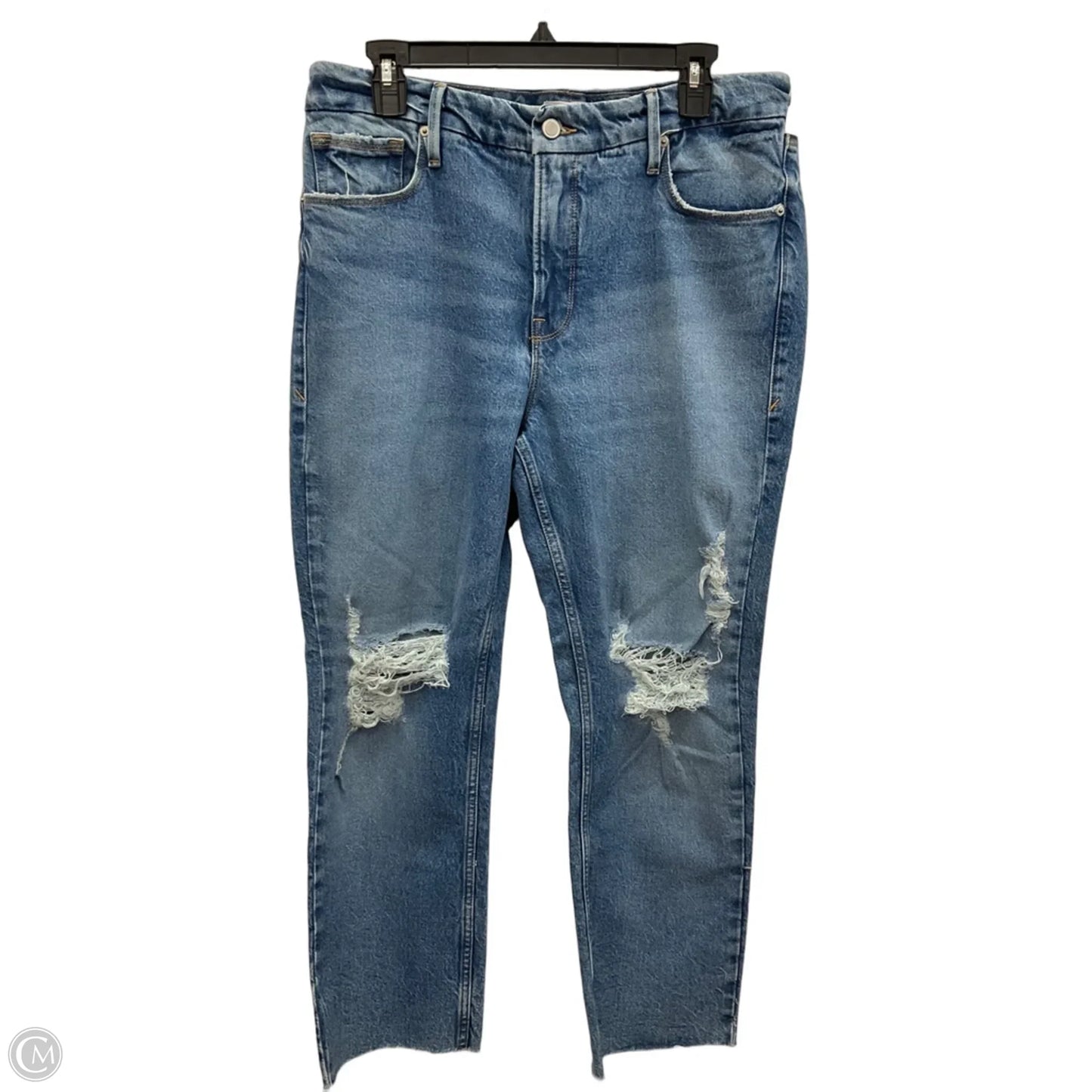 Jeans Straight By Good American In Blue Denim, Size: 10