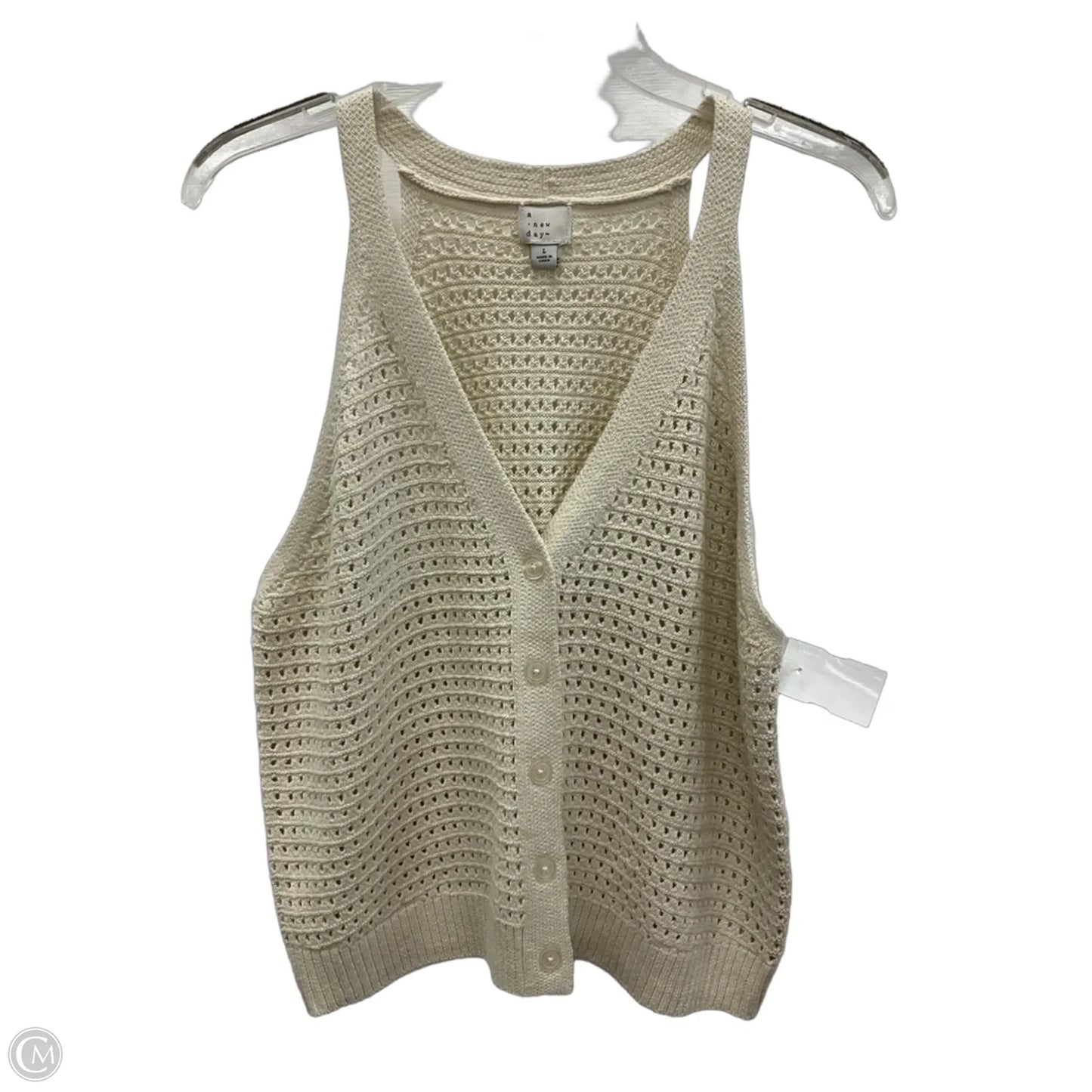 Top Sleeveless By A New Day In Beige, Size: L