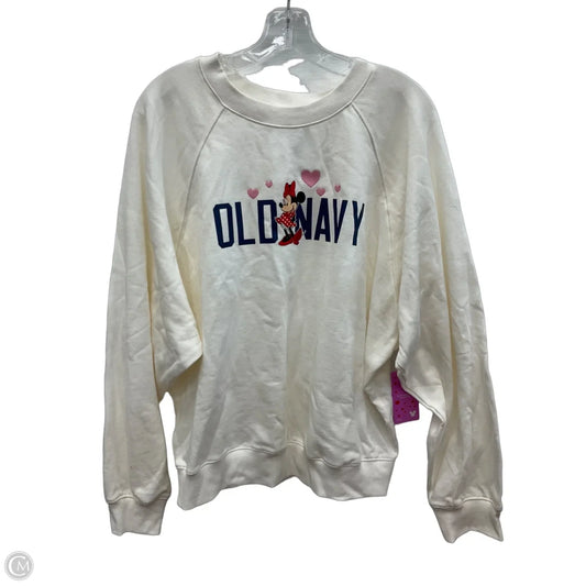 Athletic Top Long Sleeve Crewneck By Old Navy In White, Size: L