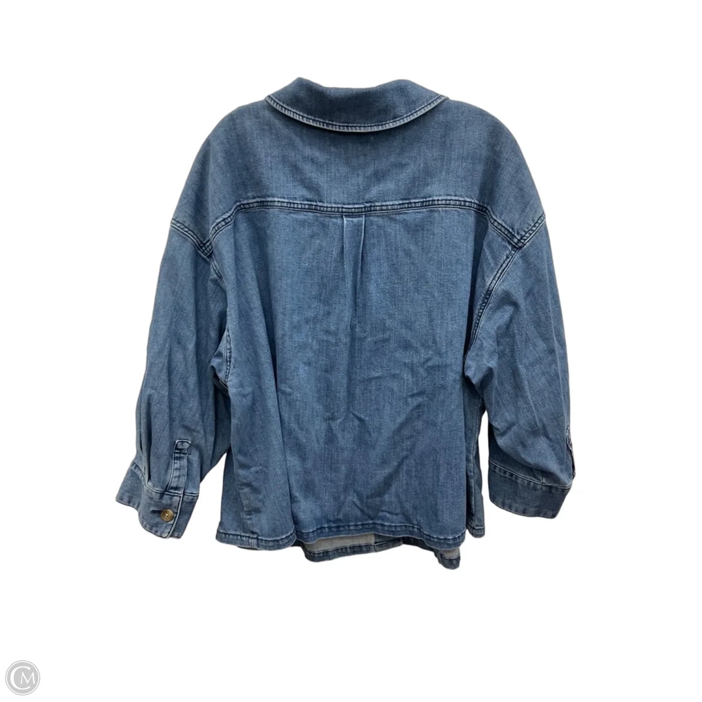Blouse Long Sleeve By Talbots In Blue Denim, Size: 2x