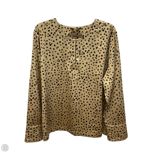 Top Long Sleeve By Loft In Animal Print, Size: Xxl