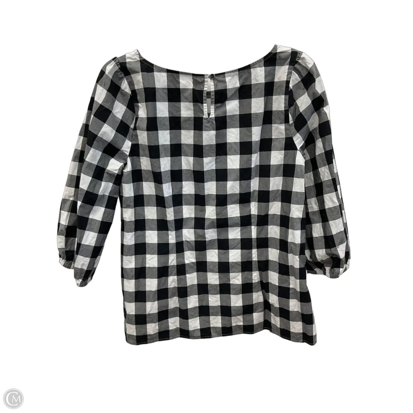 Top 3/4 Sleeve By Talbots In Black & Cream, Size: M