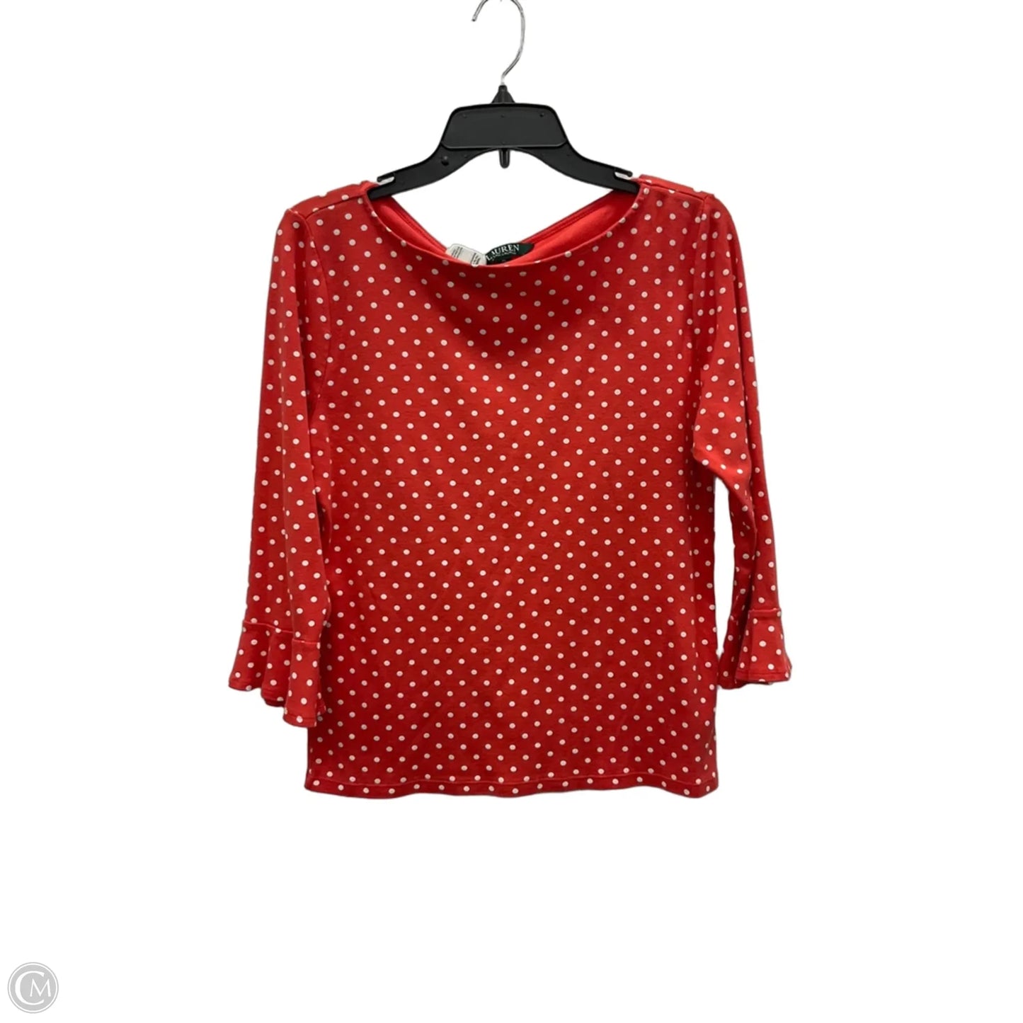 Top 3/4 Sleeve By Lauren By Ralph Lauren In Polkadot Pattern, Size: Xl