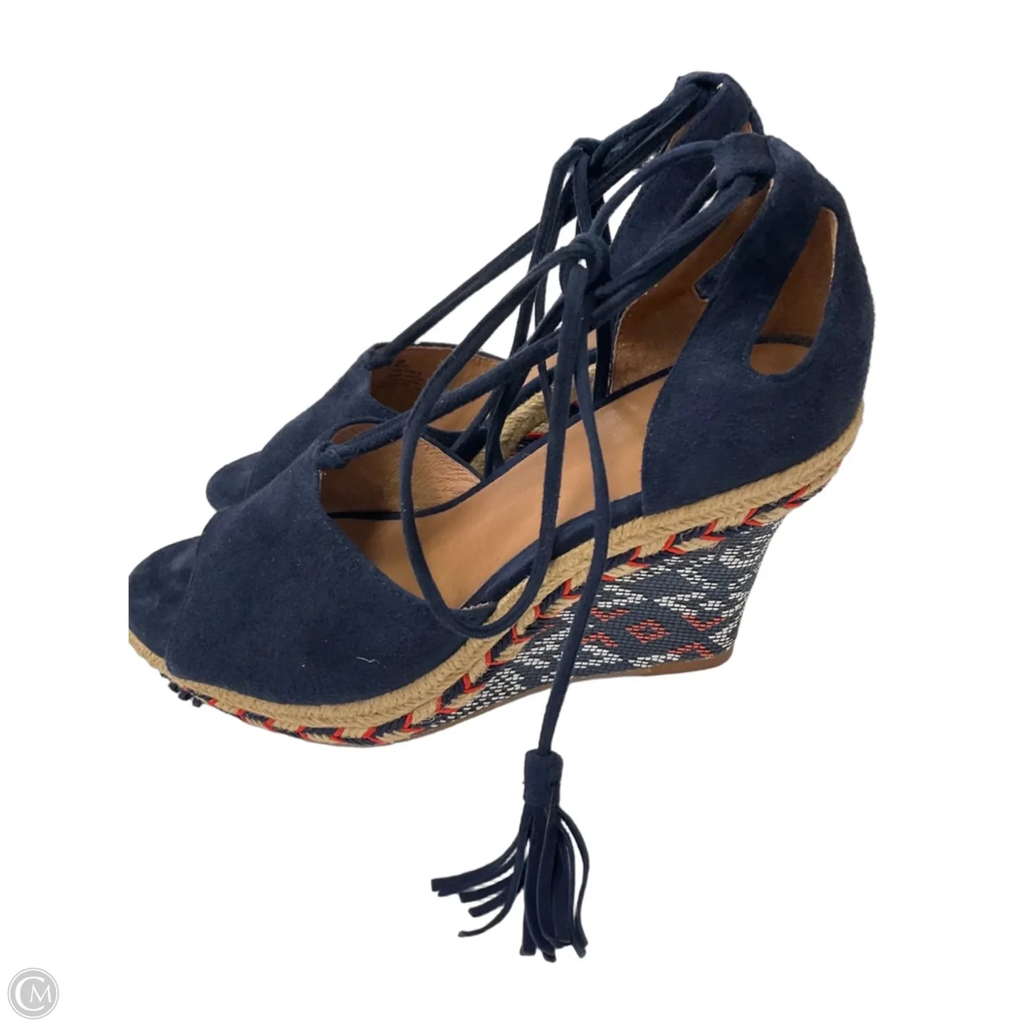 Sandals Heels Wedge By Cabi In Navy, Size: 6