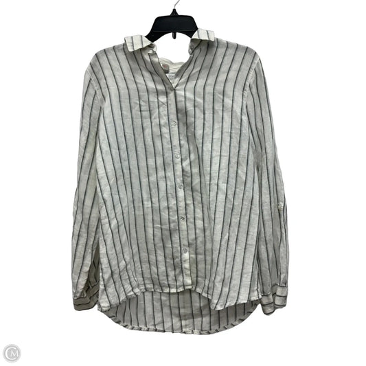 Blouse Long Sleeve By Sigrid Olsen In Striped Pattern, Size: L