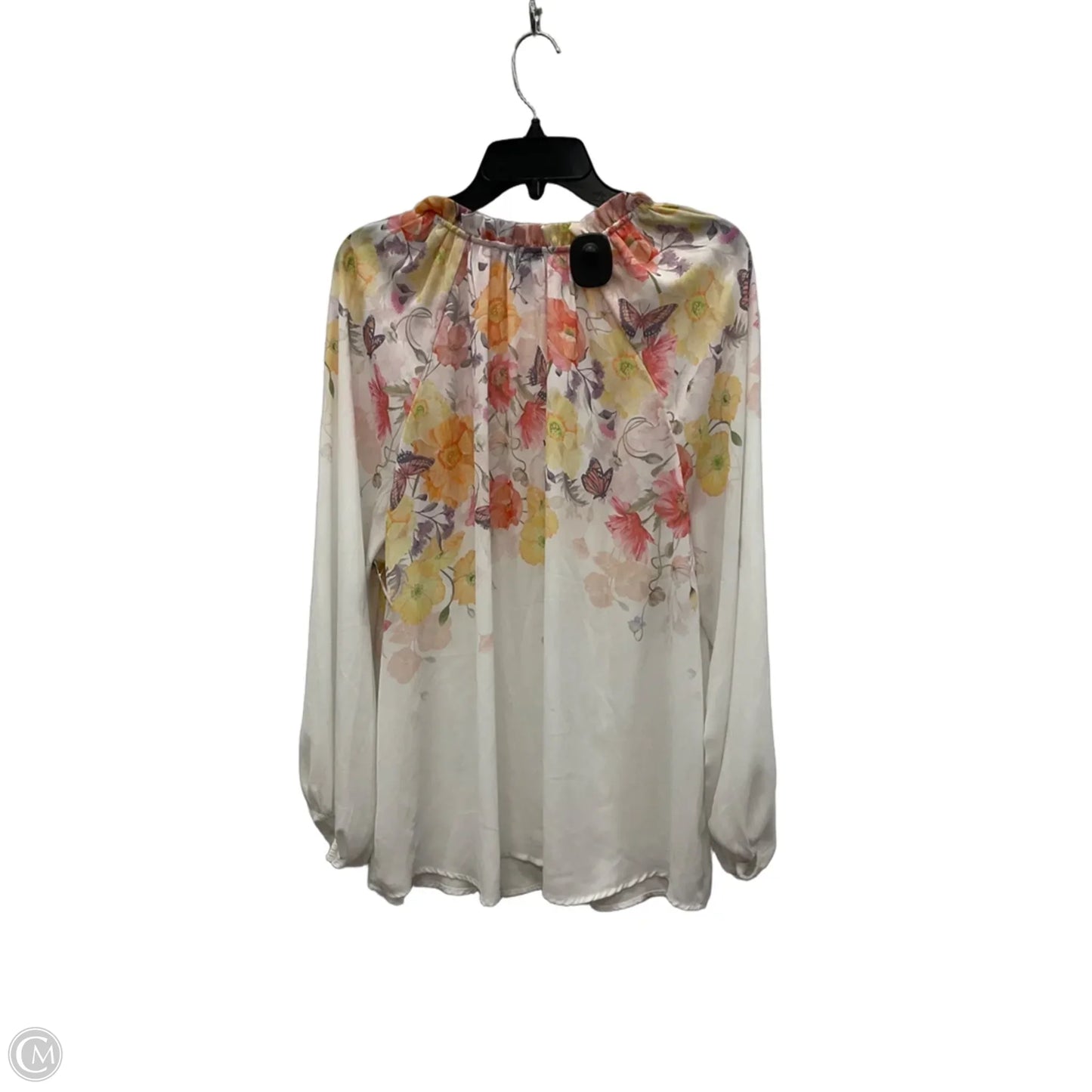 Top Long Sleeve By Cupcakes And Cashmere In Floral Print, Size: 1x
