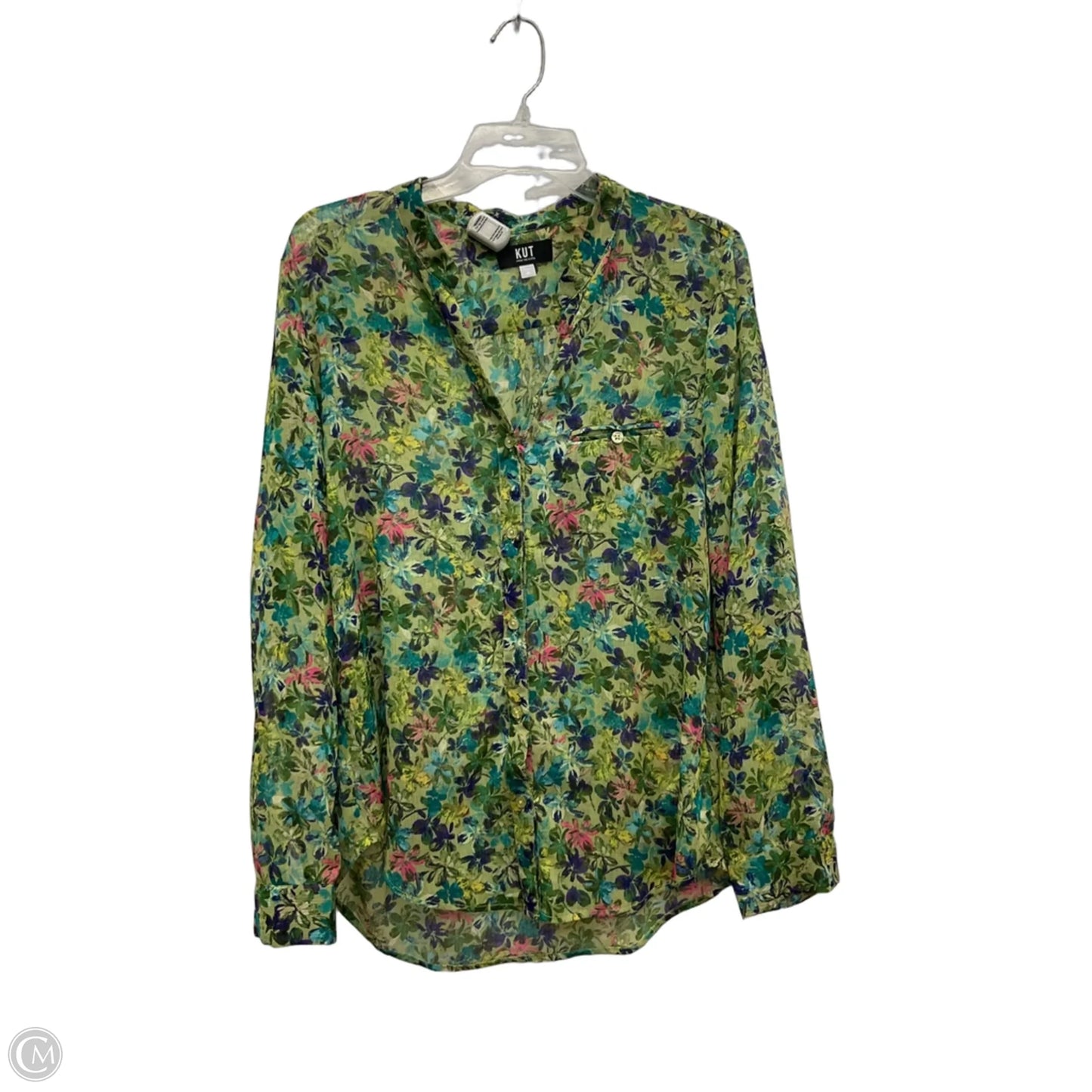 Blouse Long Sleeve By Kut In Green, Size: M