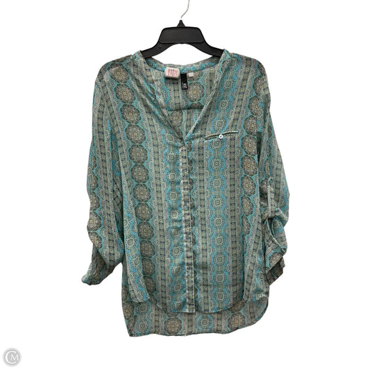 Blouse Long Sleeve By Kut In Teal, Size: L