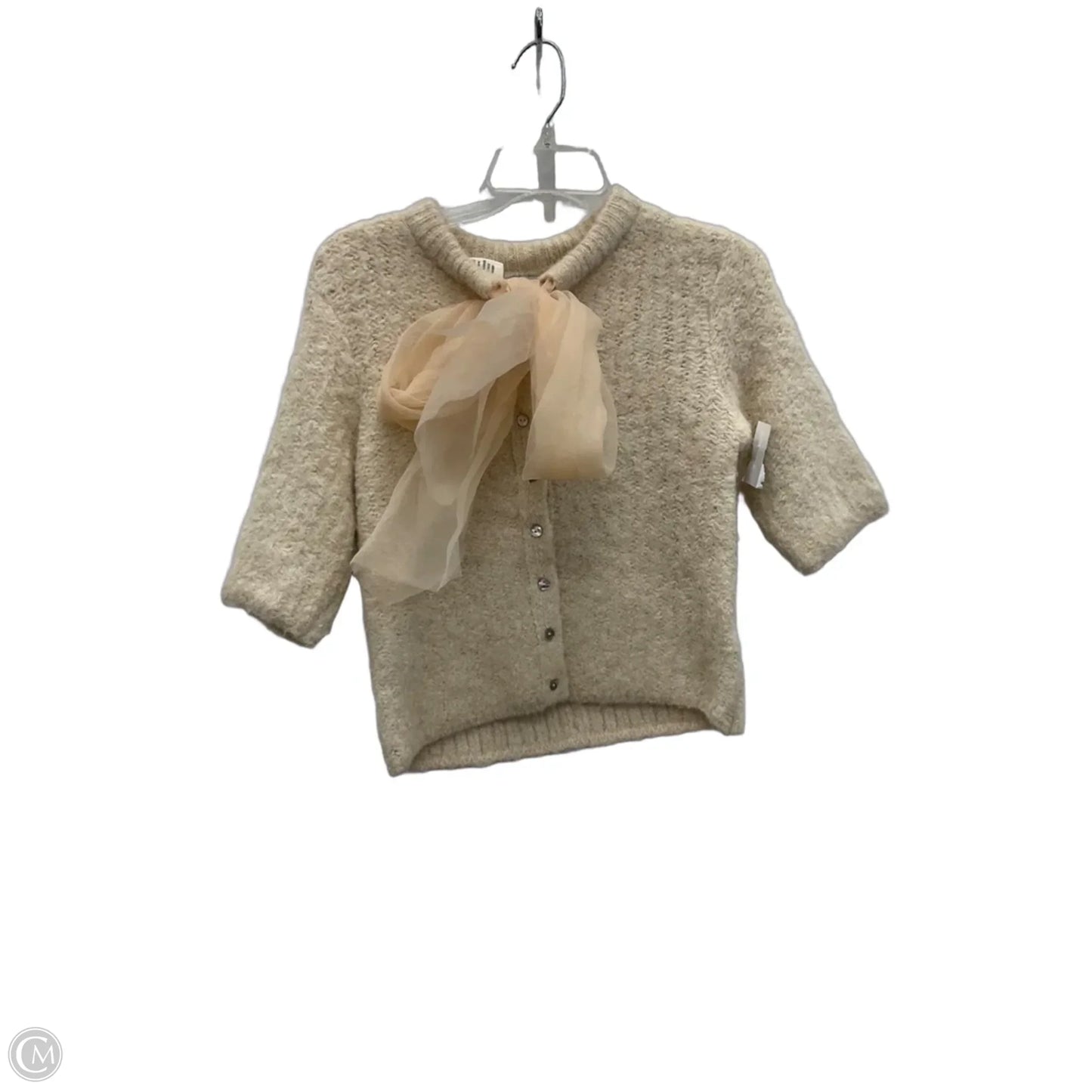 Top Short Sleeve By Zara In Cream, Size: S