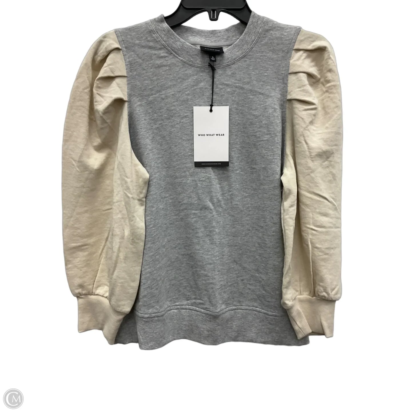 Top Long Sleeve By Who What Wear In Grey, Size: S