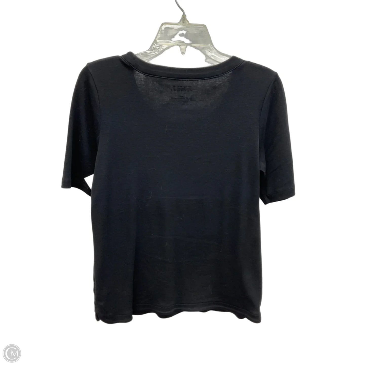 Top Short Sleeve Basic By Talbots In Black, Size: Mp