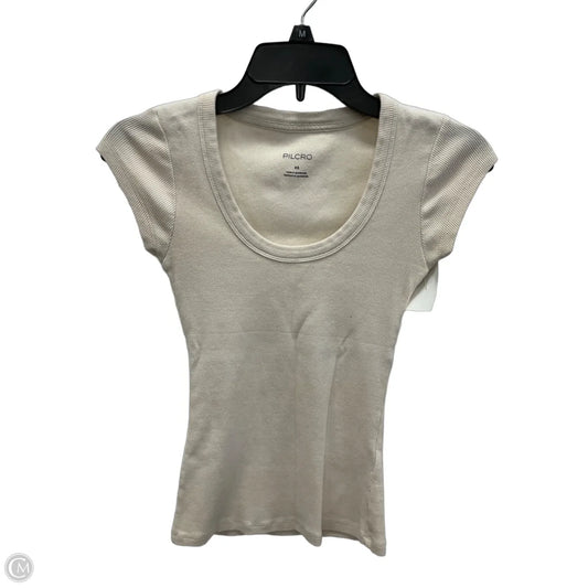 Top Short Sleeve Basic By Pilcro In Cream, Size: Xs