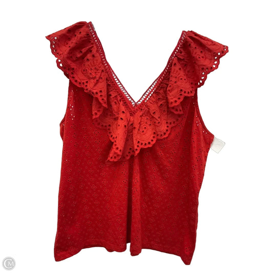 Top Sleeveless By Loft In Red, Size: Xl