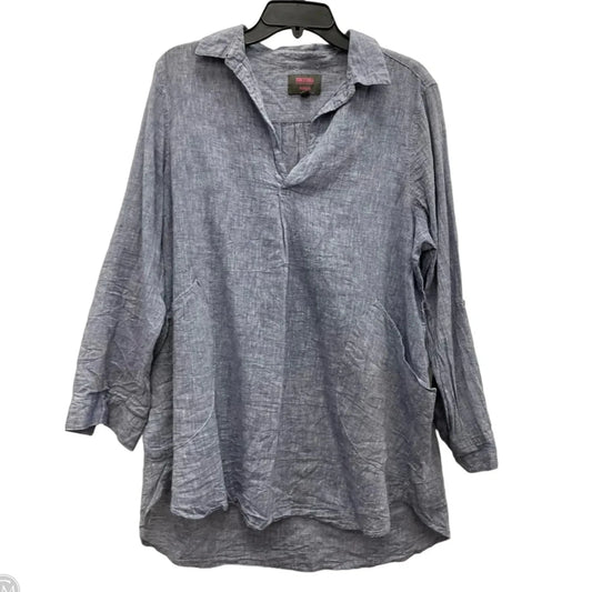 Blouse Long Sleeve By For Cynthia In Blue, Size: 1x