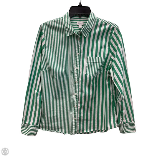 Blouse Long Sleeve By J. Crew In Green, Size: L