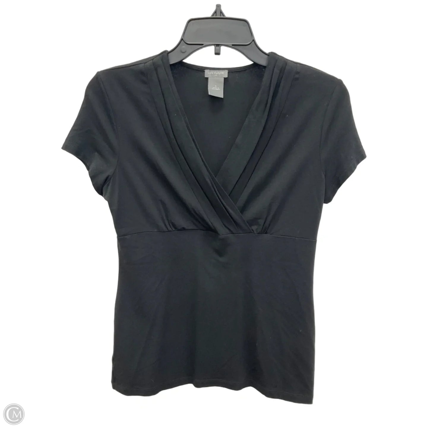 Top Short Sleeve By Ann Taylor In Black, Size: S