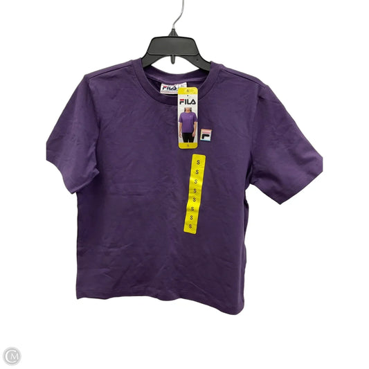 Athletic Top Short Sleeve By Fila In Purple, Size: S