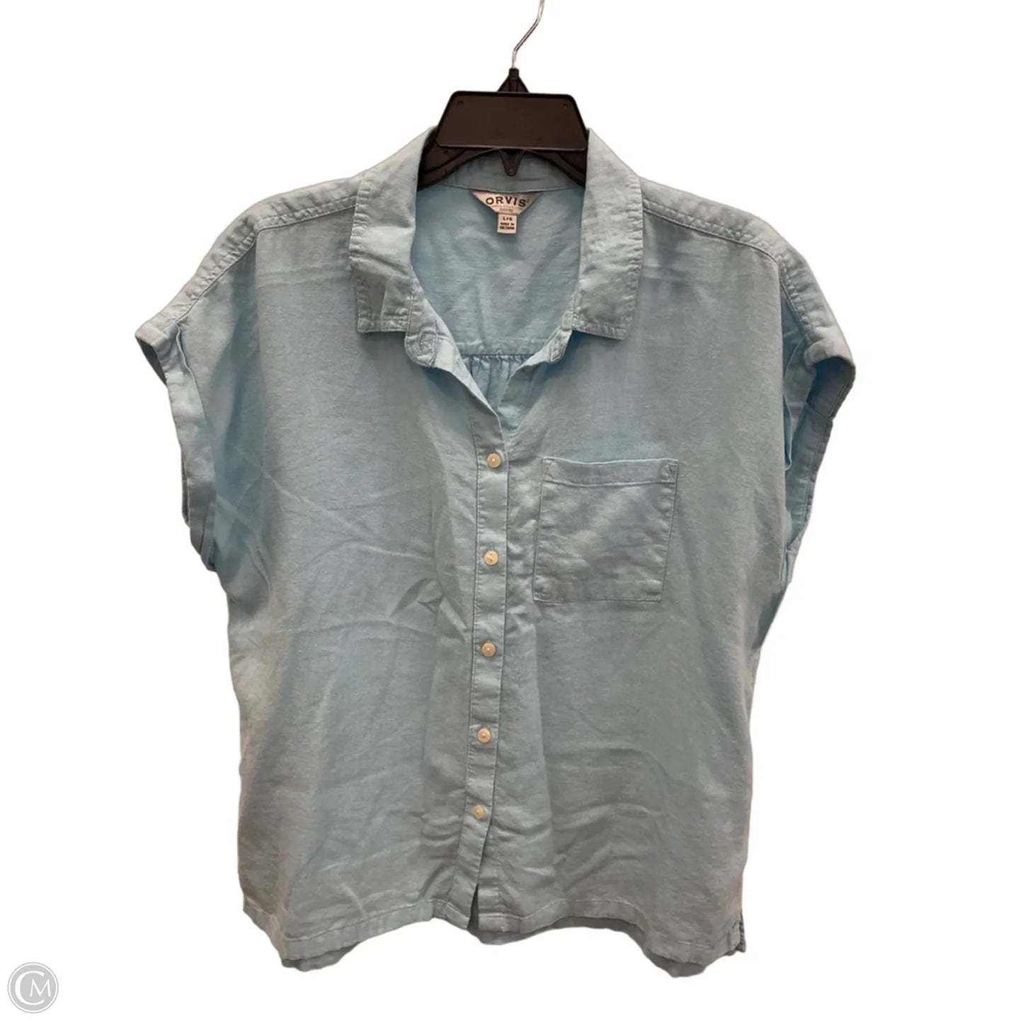 Top Short Sleeve By Orvis In Blue, Size: L