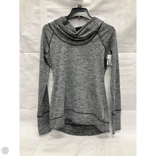 Athletic Top Long Sleeve Collar By Reebok In Grey, Size: M