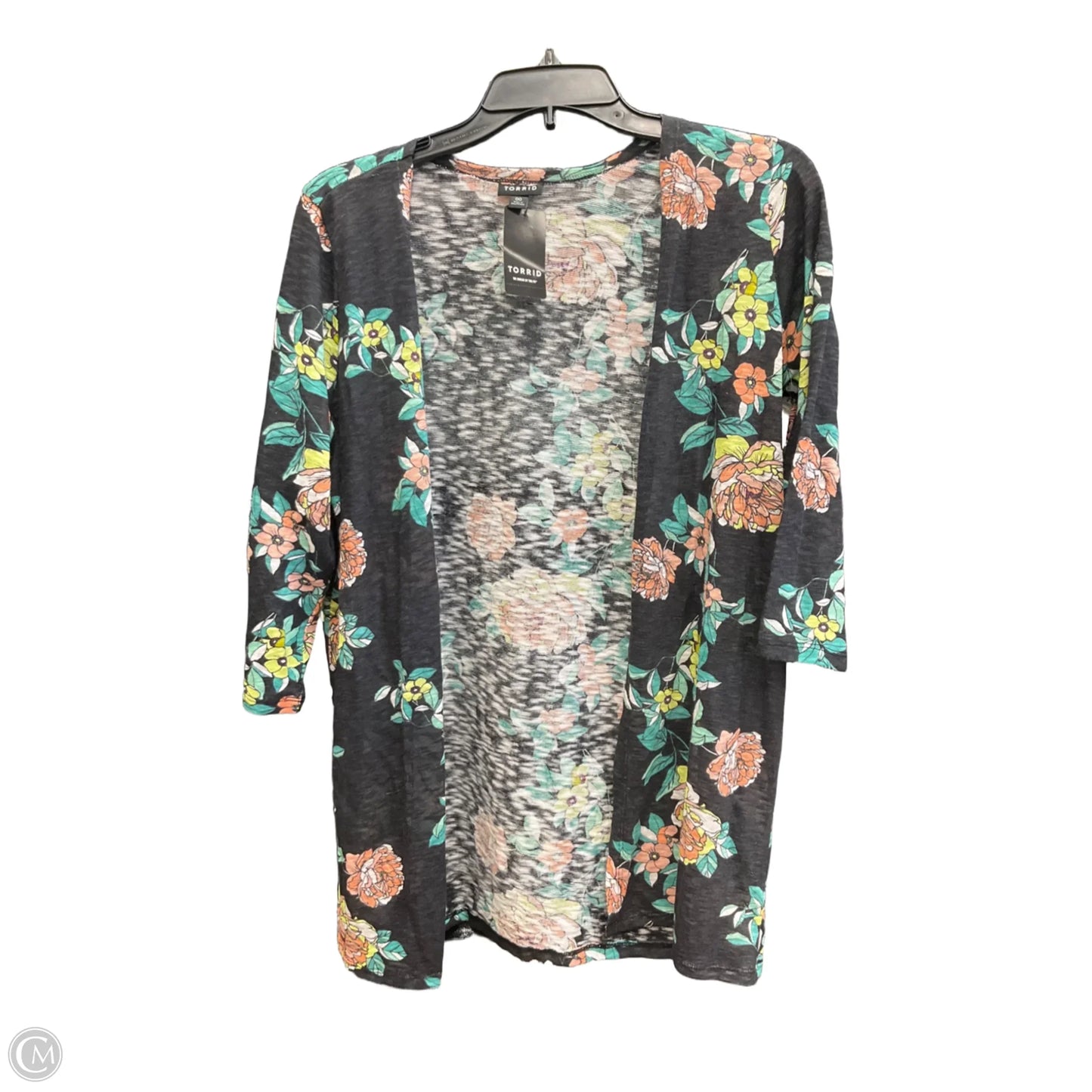 Cardigan By Torrid In Floral Print, Size: M