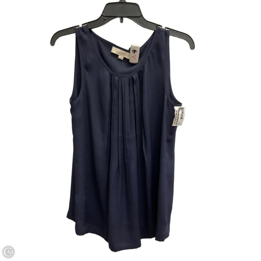 Top Sleeveless By Loft In Navy, Size: S