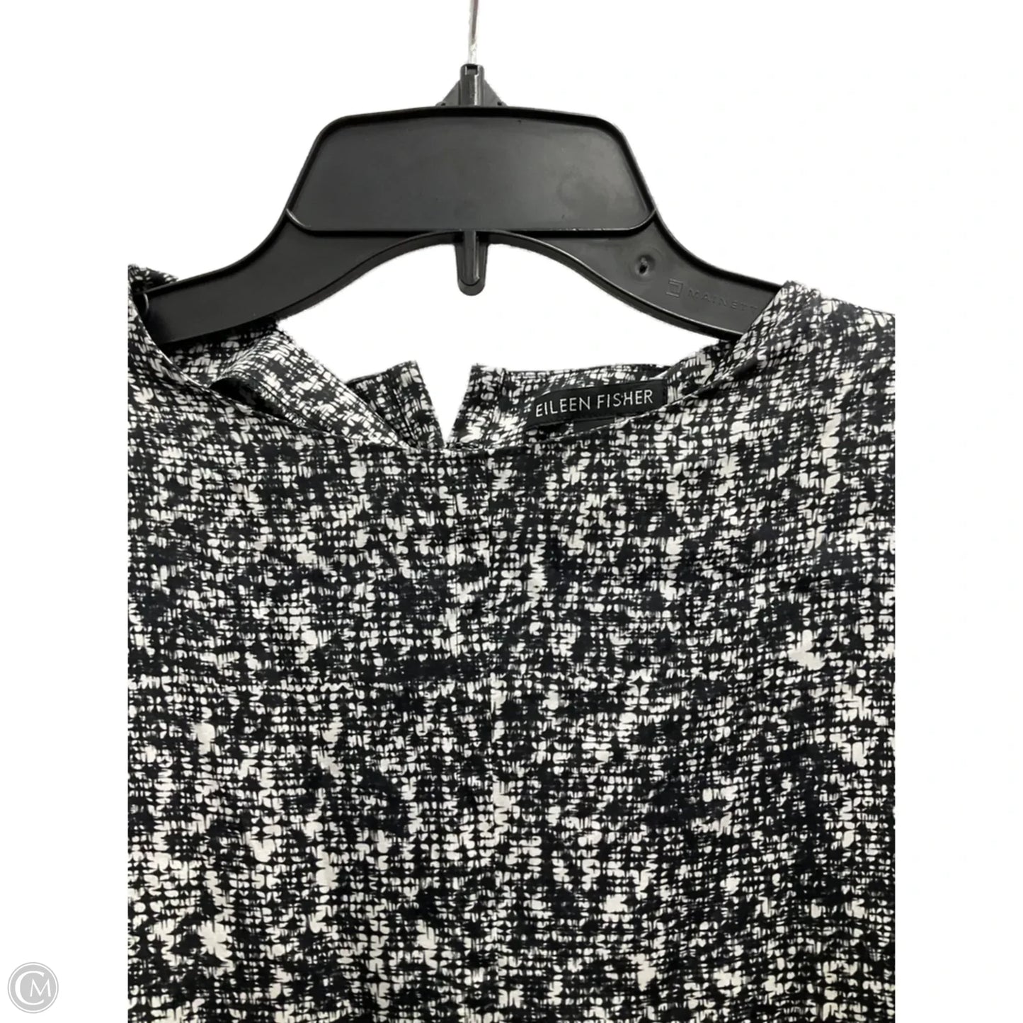 Top Long Sleeve By Eileen Fisher In Black & White, Size: Xl