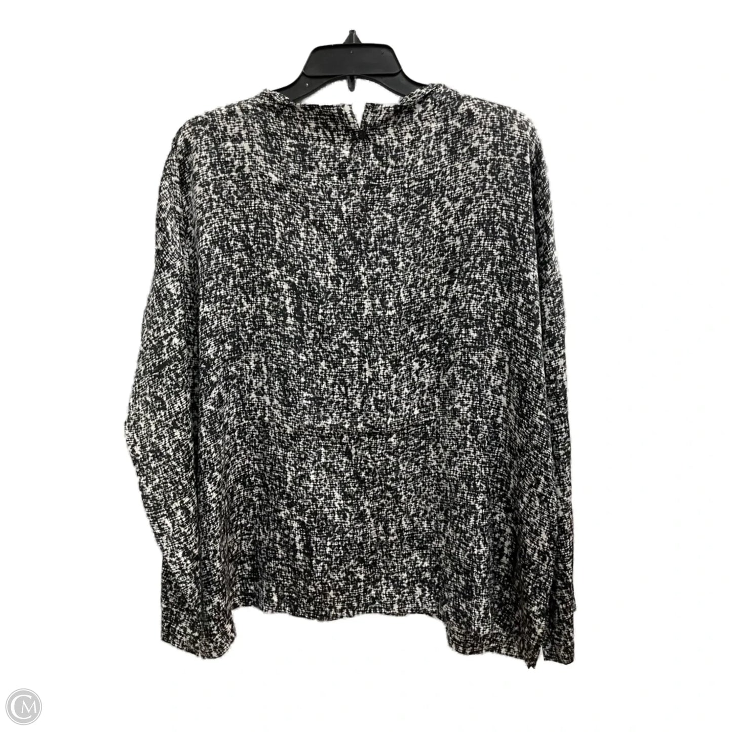Top Long Sleeve By Eileen Fisher In Black & White, Size: Xl