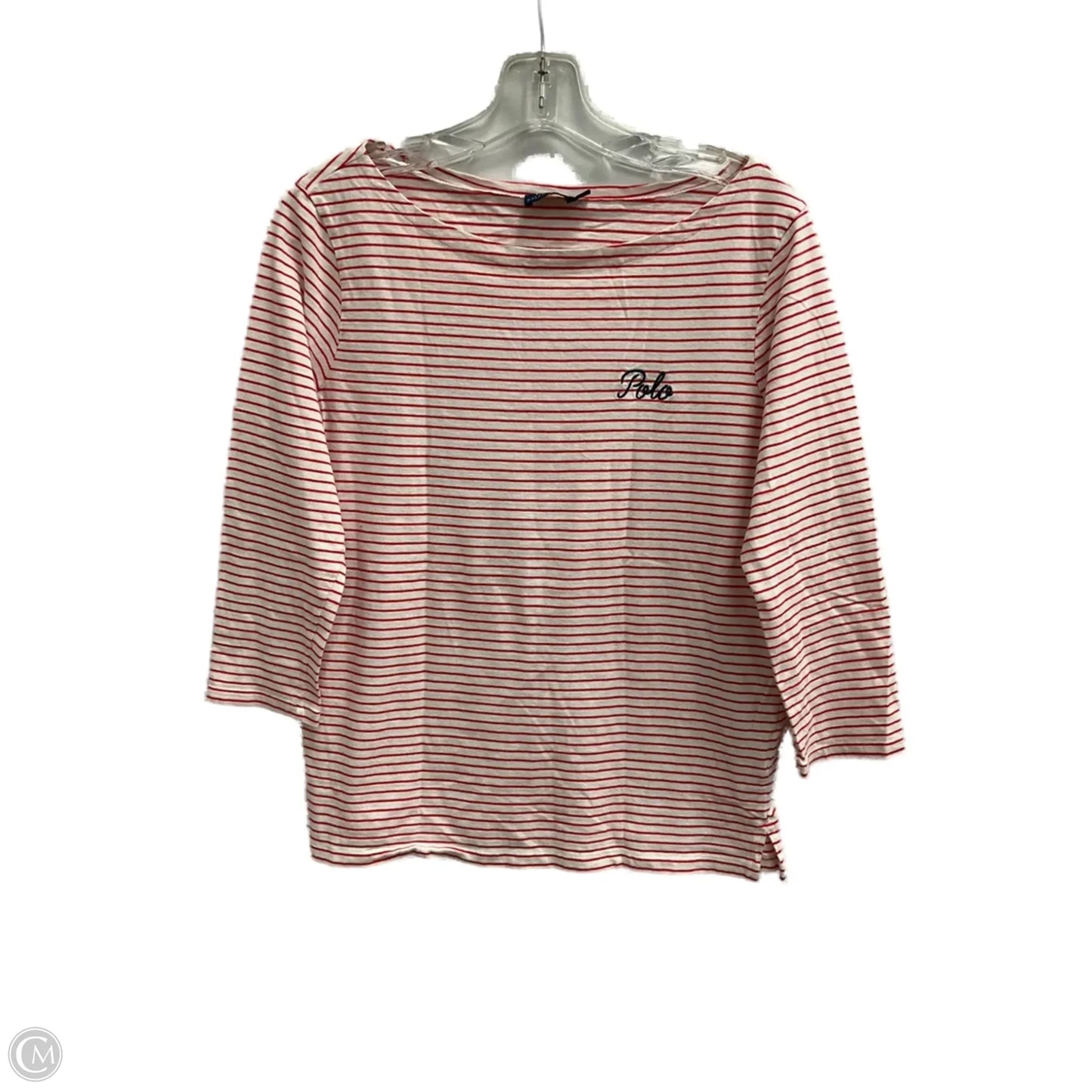 Top 3/4 Sleeve By Polo Ralph Lauren In Striped Pattern, Size: L