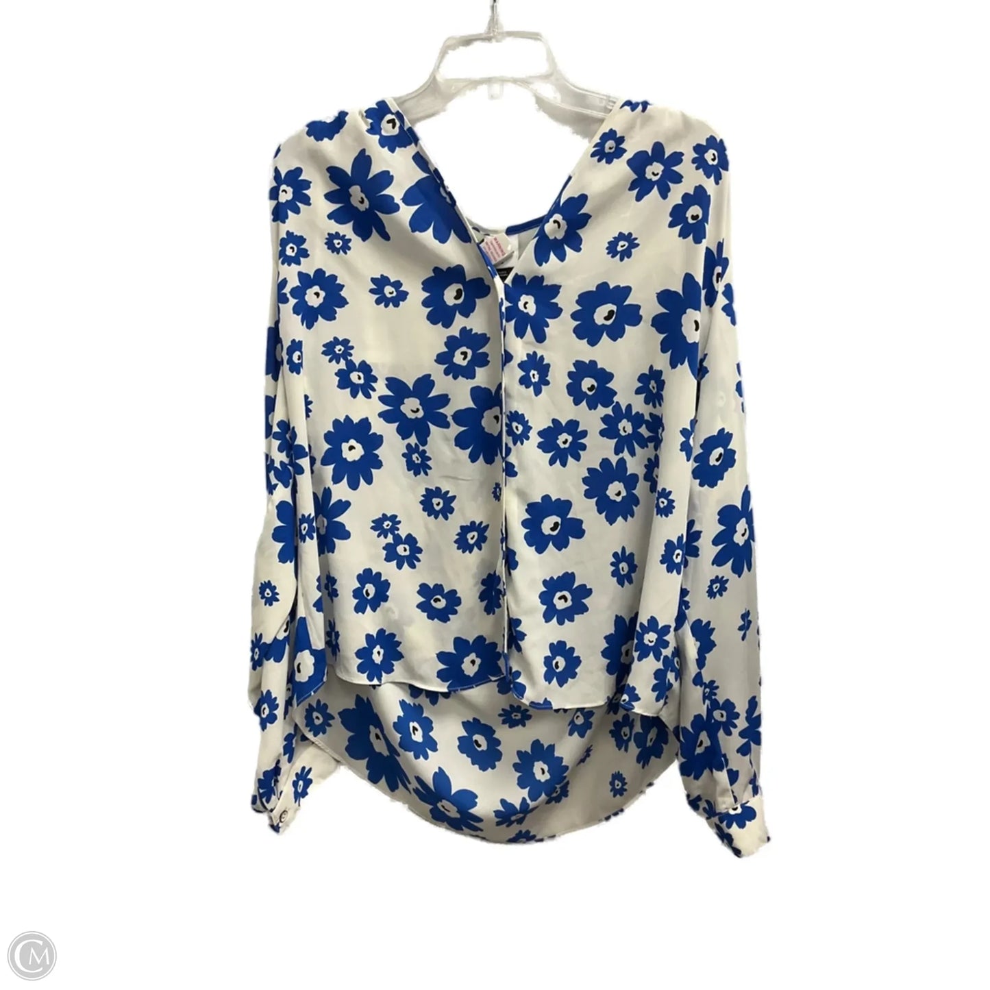 Top Long Sleeve By Cabi In Floral Print, Size: Xl