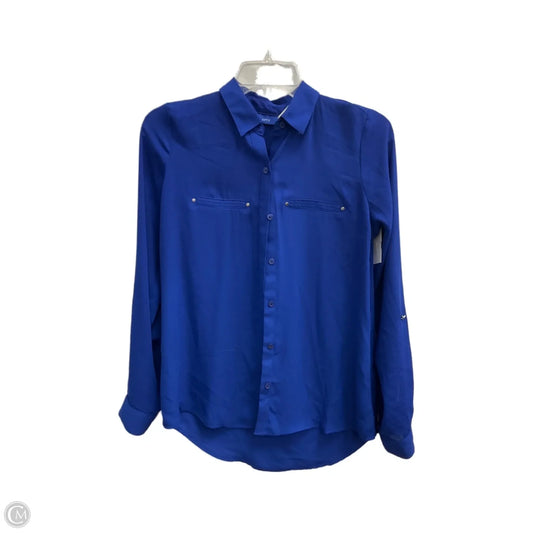 Blouse Long Sleeve By Apt 9 In Blue, Size: Xs