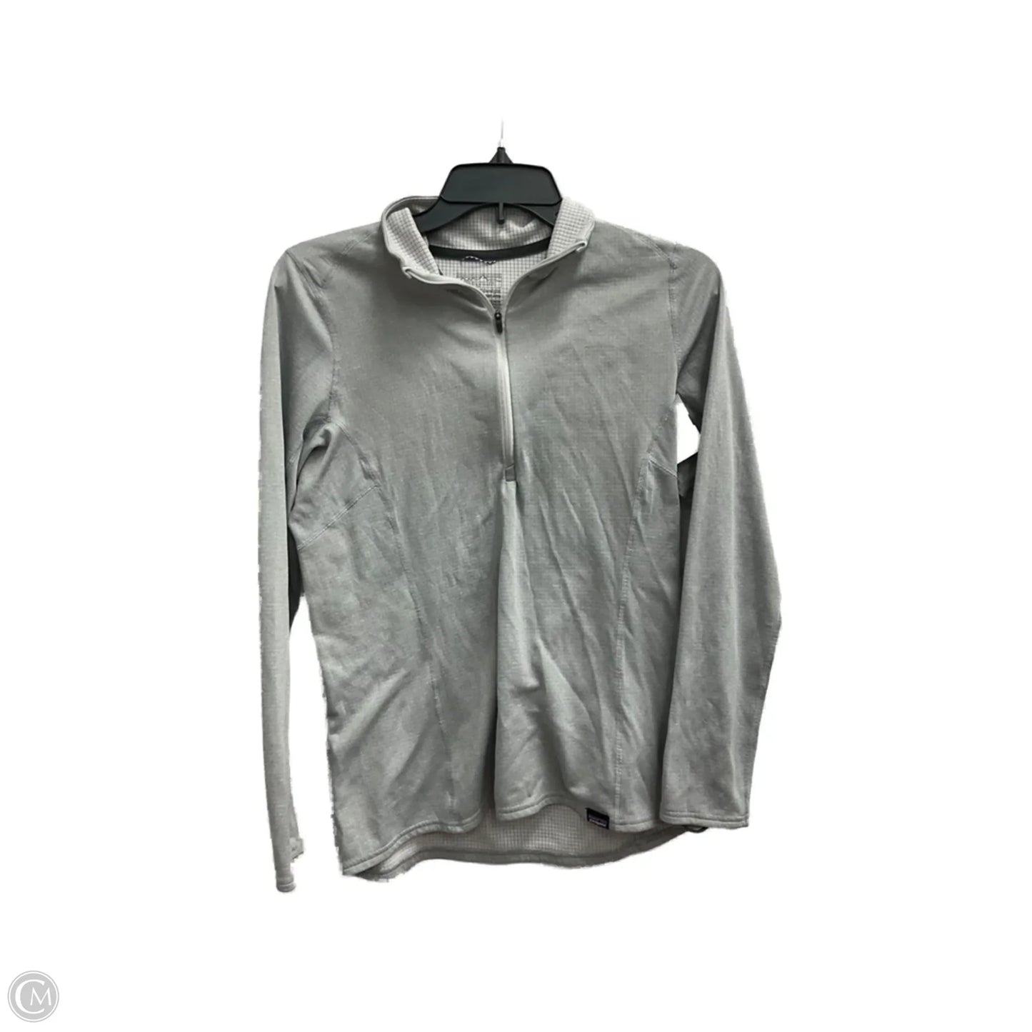 Athletic Top Long Sleeve Collar By Patagonia In Grey, Size: M