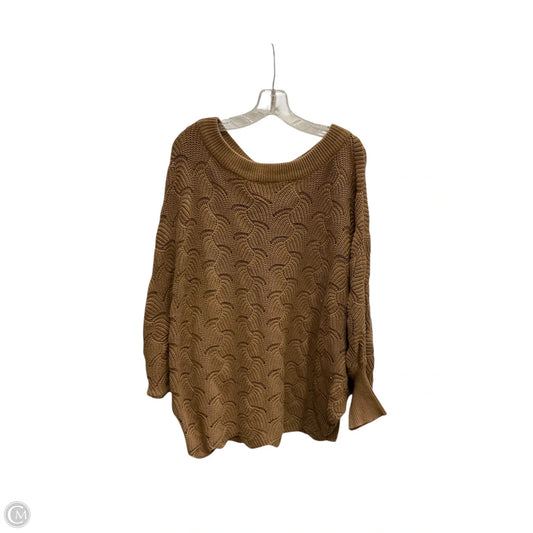 Sweater Short Sleeve By Andree By Unit In Brown, Size: L