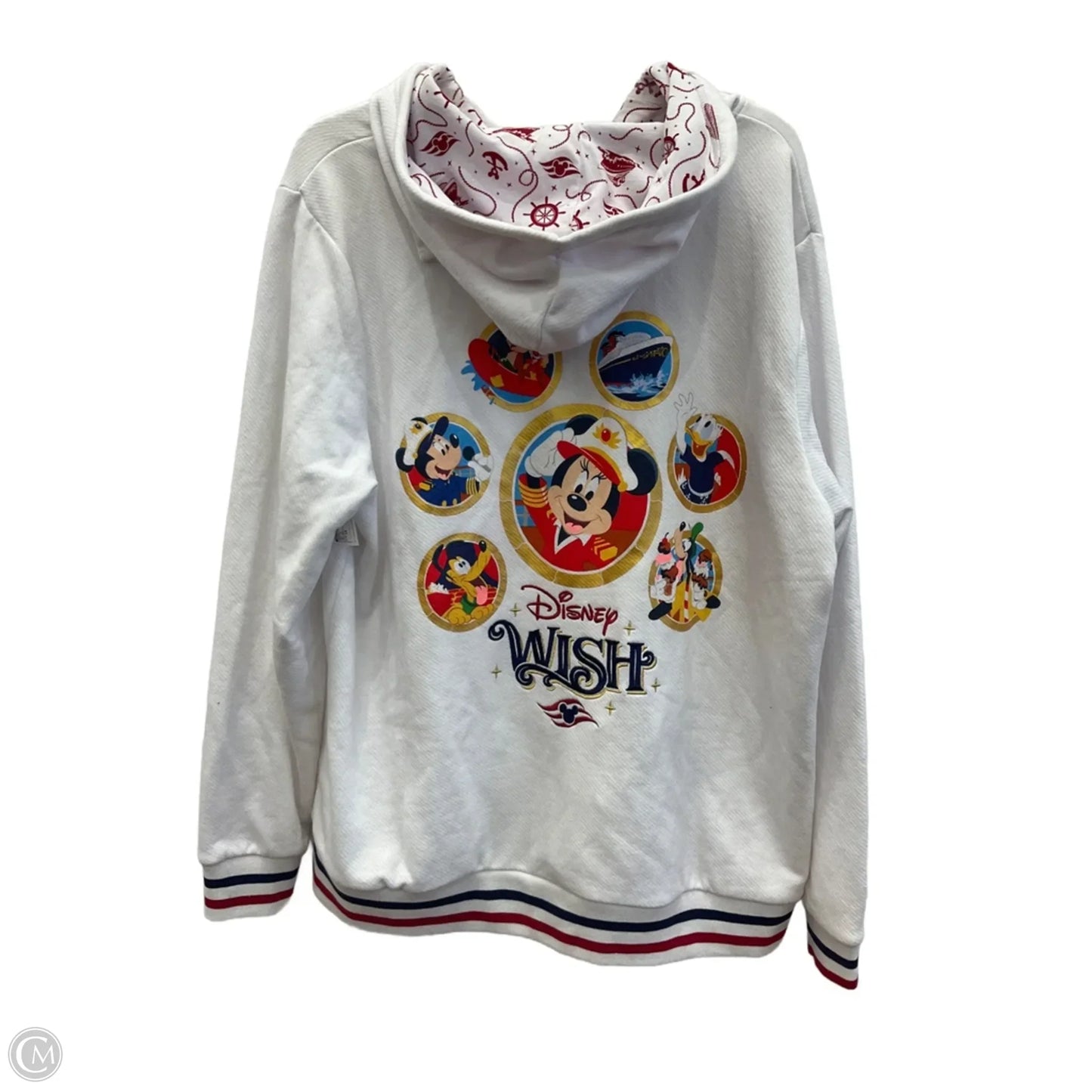 Sweatshirt Hoodie By Disney In White, Size: 1x