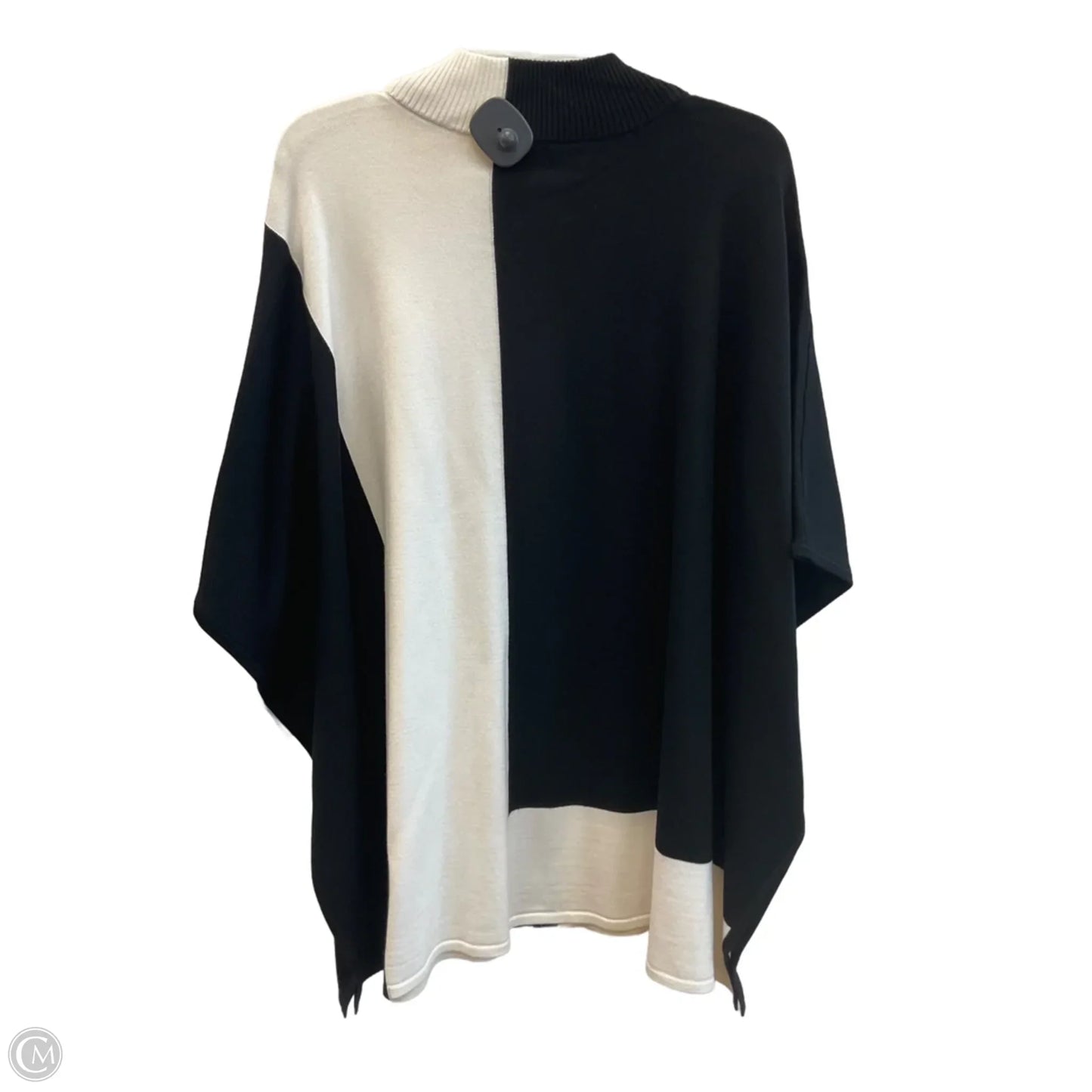 Poncho By Chicos In Black & White, Size: Xl