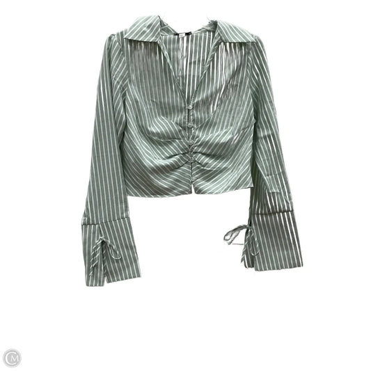 Top Long Sleeve By Topshop In Green, Size: M