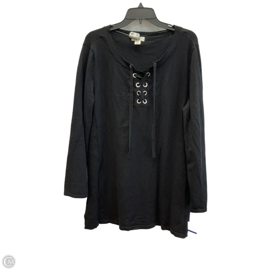 Top Long Sleeve By Style And Company In Black, Size: Xl