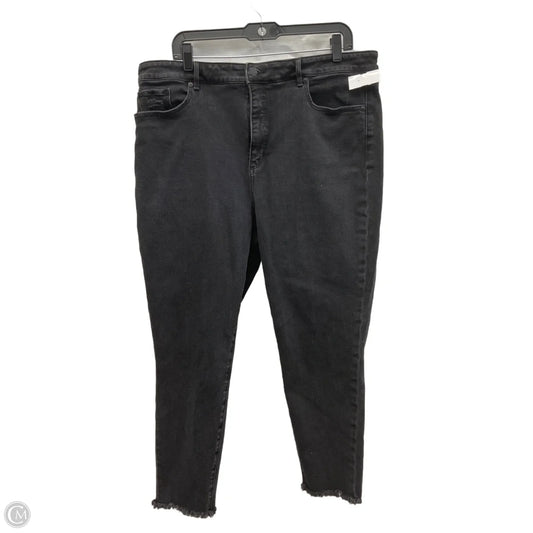 Jeans Skinny By Loft In Black Denim, Size: 18