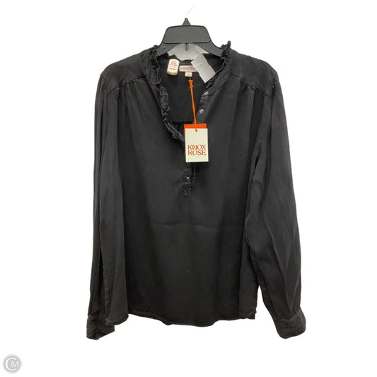 Top Long Sleeve By Knox Rose In Black, Size: Xxl